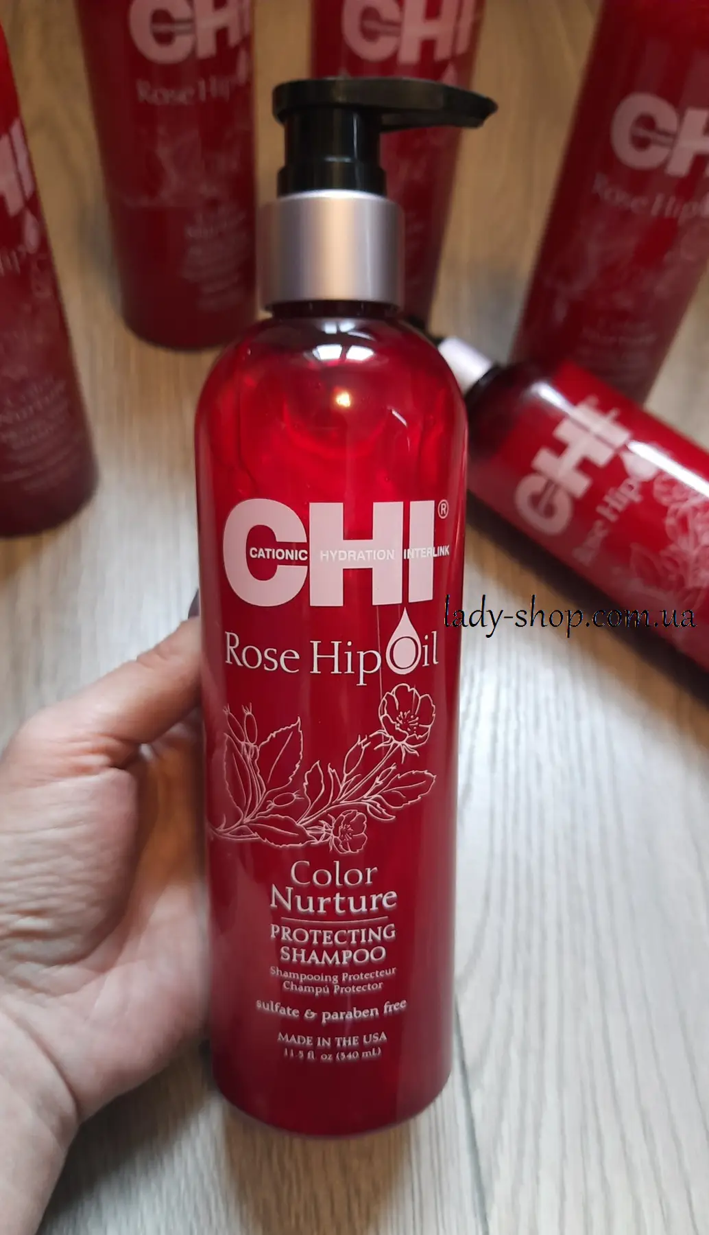 CHI Rose Ніp Oil protecting shampoo