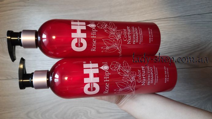 Захисний шампунь для фарбованого волосся/CHI Rose Ніp Oil protecting shampoo CHIRHS12 фото
