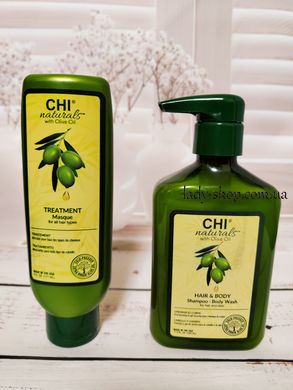 Набор Chi Olive Organics Shampoo 340мл + Chi Olive Organics Treatment Masque 177мл CHIOLIVA фото