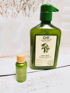 CHI Olive Organics набір шампунь 340мл+шовкова олійка 15мл CHIOLIVE фото