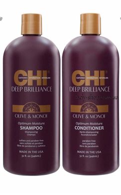 Набор  CHI Deep Brilliance Olive & Monoi (Shampoo 946 мл+Conditioner 946 мл)  CHIDeepB946 фото